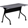 Lorell Rectangle Lorell Charcoal Flip Top Training Table, 23.6 X 48 X 29.5, Melamine Top, Charcoal 59489